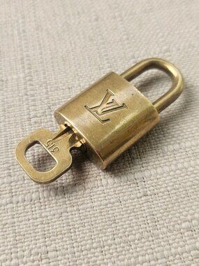Vintage Louis Vuitton Lock Gold Tone Pad Lock W Key 306 Made France Authentic LV